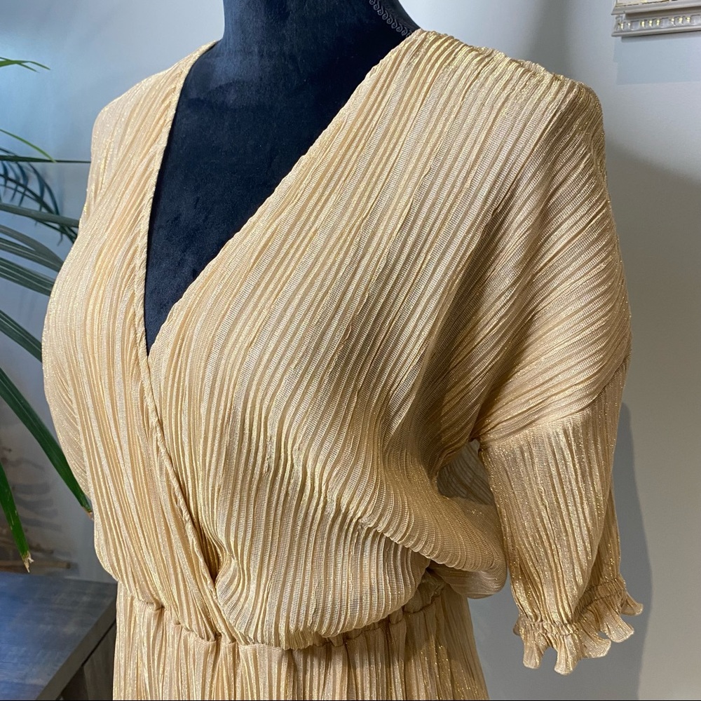 Just Cavalli Gold Ruffle Mini Dress Size 44 - Picture 14 of 17